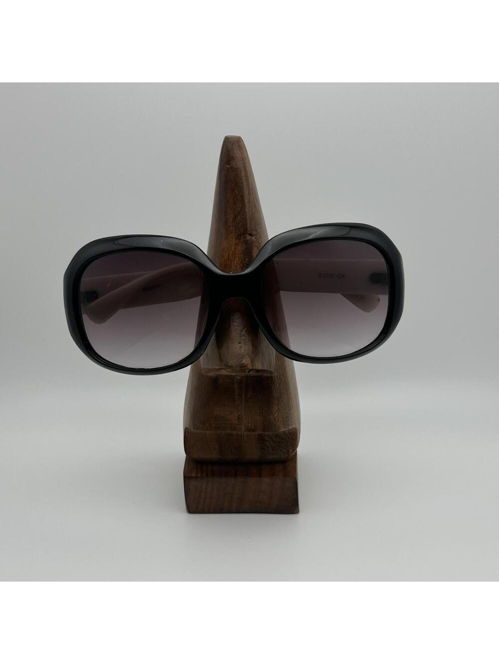 Steve Madden Oversized Black Square Sunglasses with Cream Temples